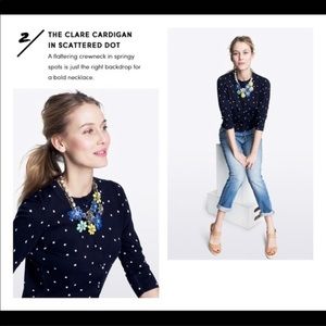 J. Crew Polka Dot Clare Cardigan